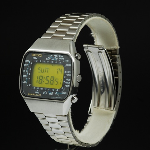 Mod M158-5009 World Time, vintage Seiko LCD watch from the M Series series